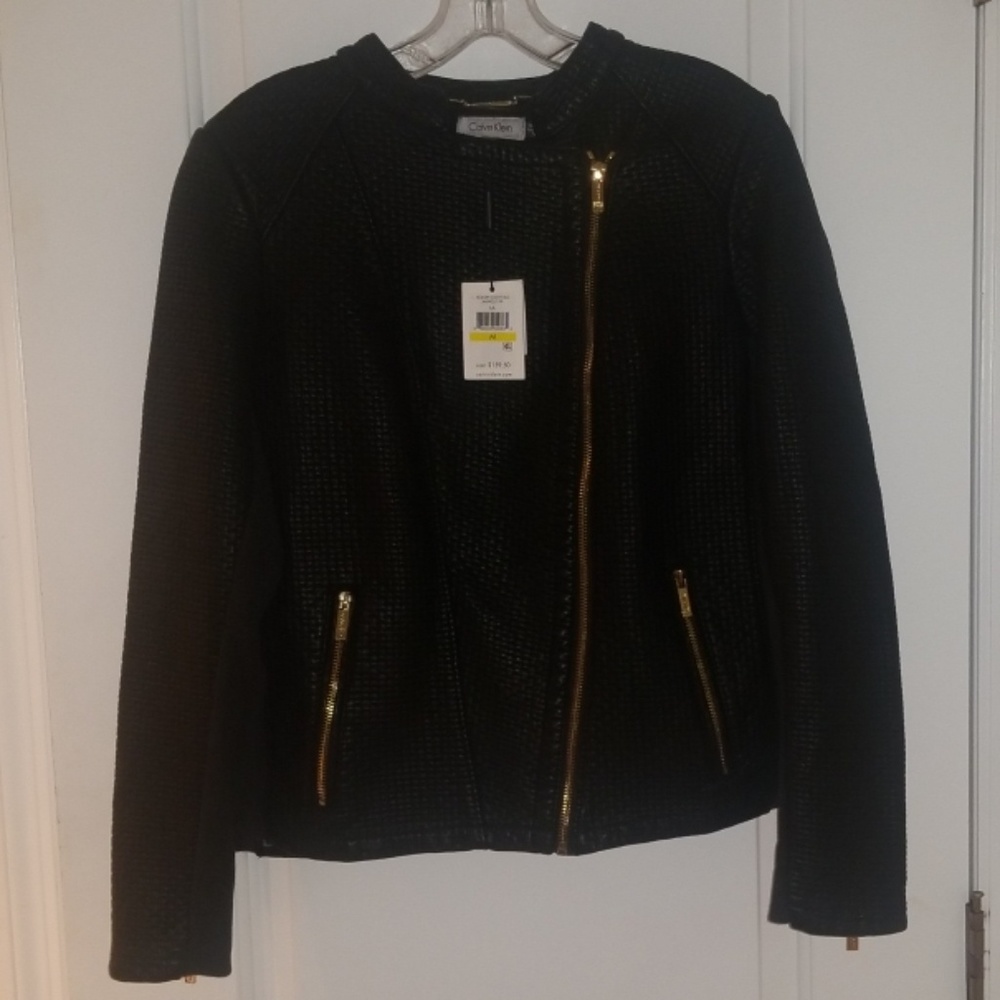 Calvin Klein Leather look Jacket Medium w/Tags